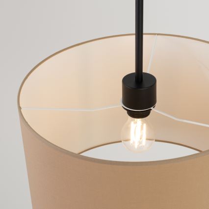 Riippuvalaisin langalla NEVIA 1xE27/15W/230V, halkaisija 40 cm, taupe