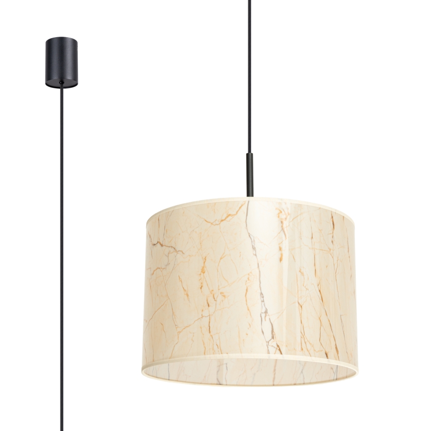 Riippuvalaisin NEVIA johdolla 1xE27/15W/230V, Ø 40 cm, beige/marmorikuvio