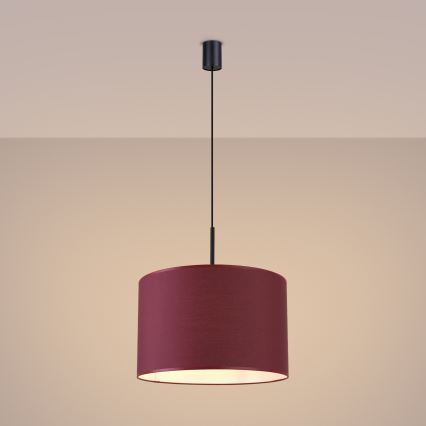 NEVIA-riippuvalaisin johdolla 1xE27/15W/230V, halkaisija 40 cm, punainen
