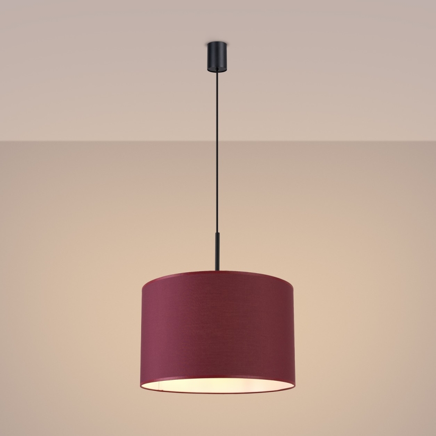 NEVIA-riippuvalaisin johdolla 1xE27/15W/230V, halkaisija 40 cm, punainen