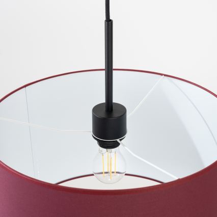 NEVIA-riippuvalaisin johdolla 1xE27/15W/230V, halkaisija 40 cm, punainen