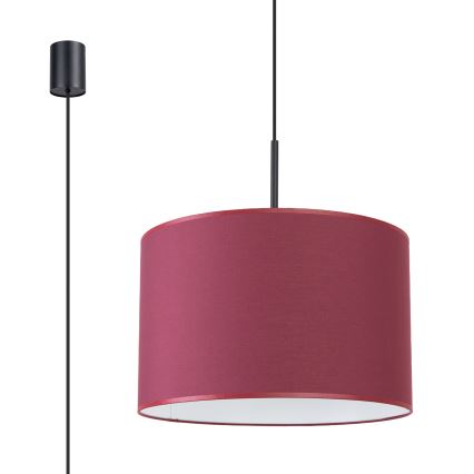 NEVIA-riippuvalaisin johdolla 1xE27/15W/230V, halkaisija 40 cm, punainen