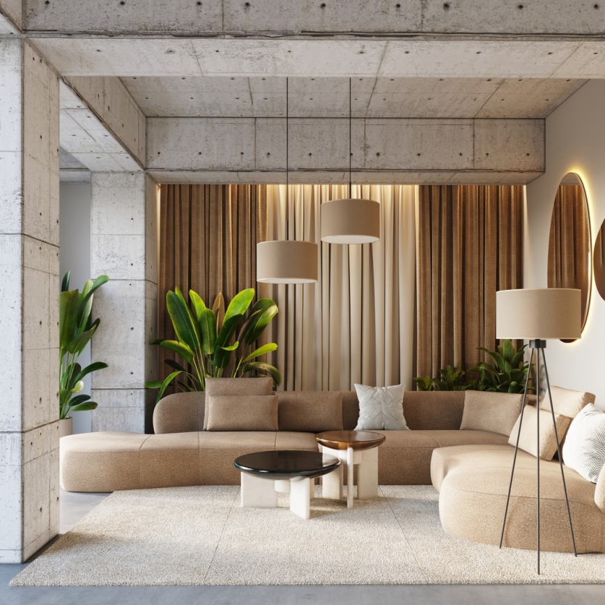 Lattiavalaisin NEVIA 1xE27/15W/230V taupe