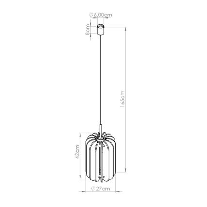 Riippuvalaisin MULA johdolla, 1xE27/15W/230V, halkaisija 27 cm, sininen