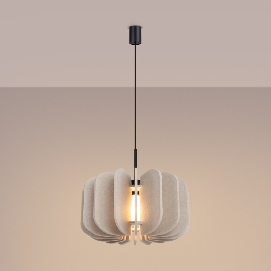 MULA-langallinen riippuvalaisin, 1xE27/15W/230V, halkaisija 45 cm, kermanvalkoinen