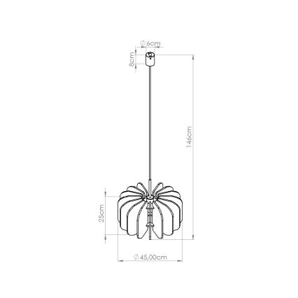 MULA-langallinen riippuvalaisin, 1xE27/15W/230V, halkaisija 45 cm, kermanvalkoinen