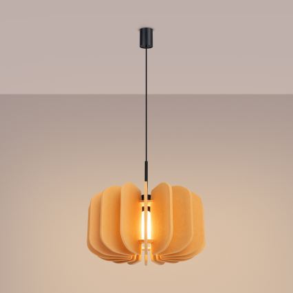 Riippuvalaisin johdolla MULA 1xE27/15W/230V halkaisija 45 cm keltainen