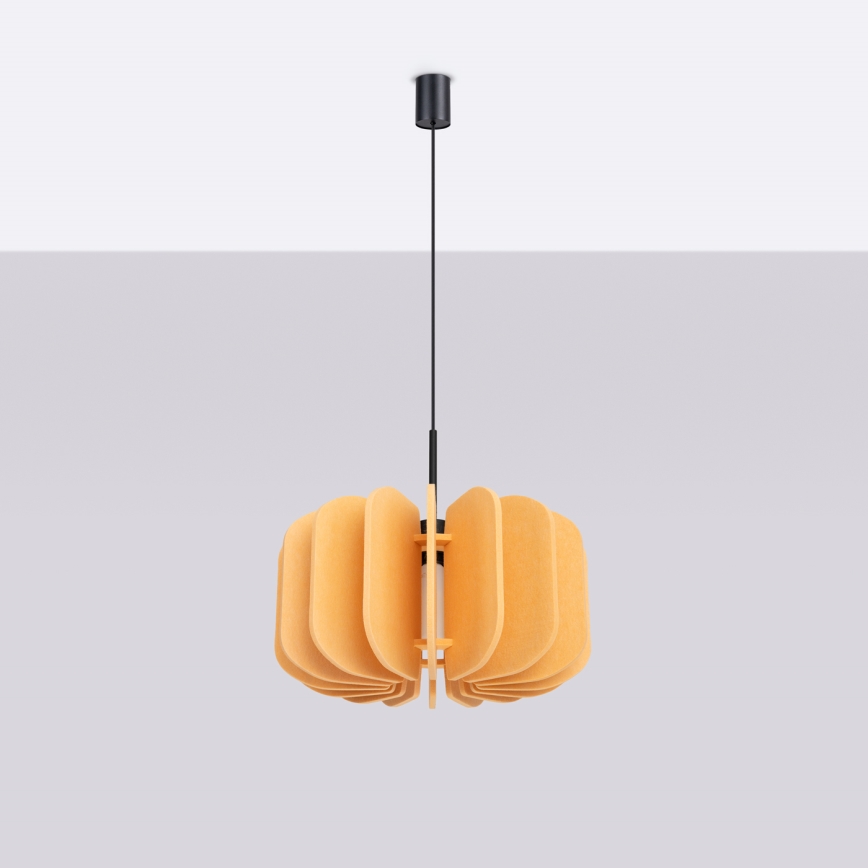 Riippuvalaisin johdolla MULA 1xE27/15W/230V halkaisija 45 cm keltainen
