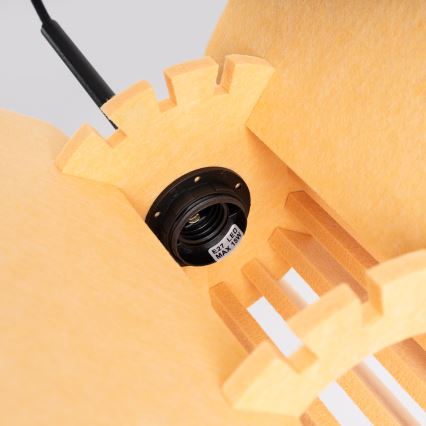 Riippuvalaisin johdolla MULA 1xE27/15W/230V halkaisija 45 cm keltainen