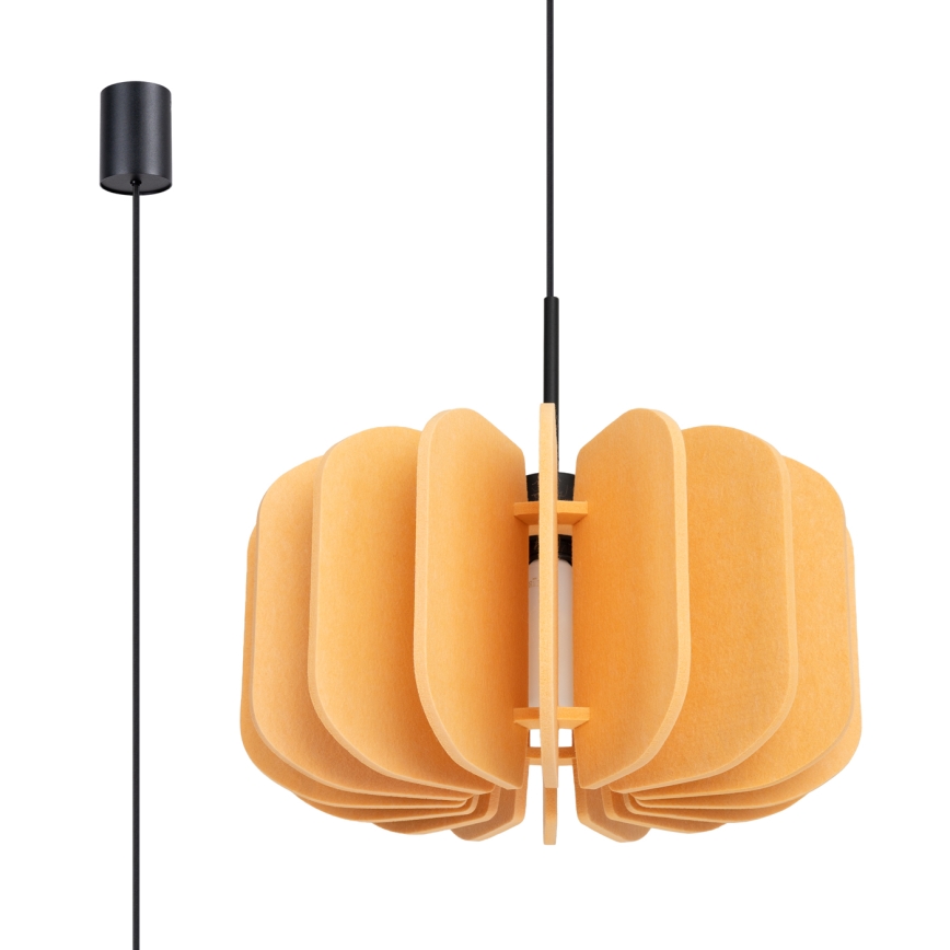 Riippuvalaisin johdolla MULA 1xE27/15W/230V halkaisija 45 cm keltainen