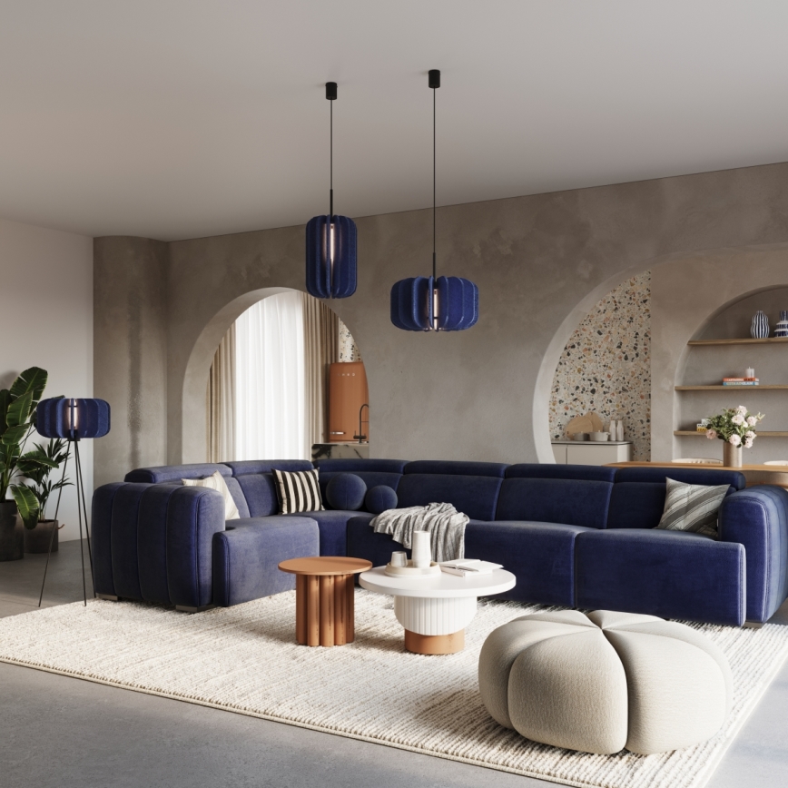 Riippuvalaisin MULA 1xE27/15W/230V Ø 45 cm sininen