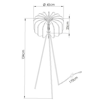 Lattiavalaisin MULA 1xE27/15W/230V keltainen