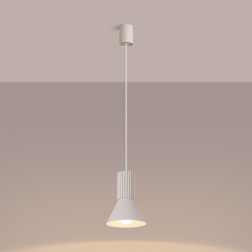 Riippuvalaisin ESTRIA vaijerilla 1xE14/10W/230V, Ø 14 cm, kermanvärinen