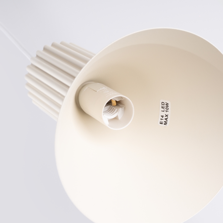 Riippuvalaisin ESTRIA vaijerilla 1xE14/10W/230V, Ø 14 cm, kermanvärinen