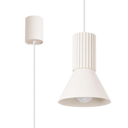 Riippuvalaisin ESTRIA vaijerilla 1xE14/10W/230V, Ø 14 cm, kermanvärinen