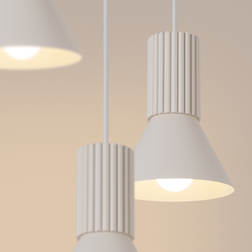 Riippuvalaisin vaijerilla ESTRIA 3xE14/10W/230V, halkaisija 30 cm, kermanvärinen