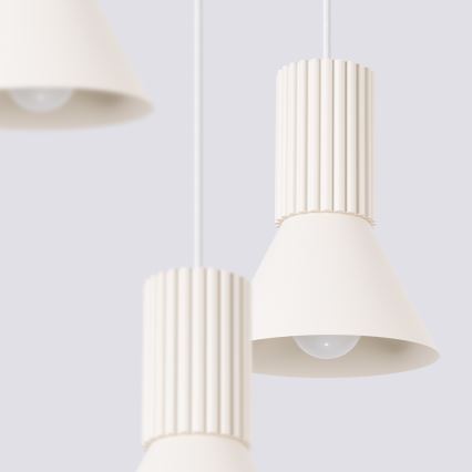 Riippuvalaisin vaijerilla ESTRIA 3xE14/10W/230V, halkaisija 30 cm, kermanvärinen