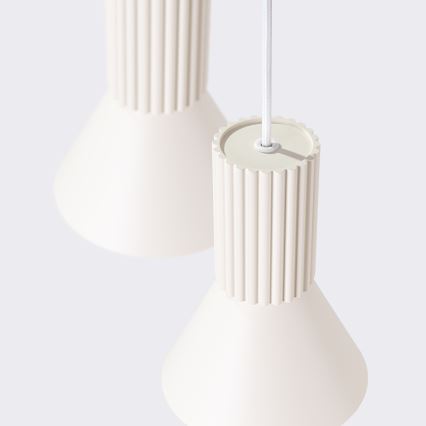 Riippuvalaisin vaijerilla ESTRIA 3xE14/10W/230V, halkaisija 30 cm, kermanvärinen