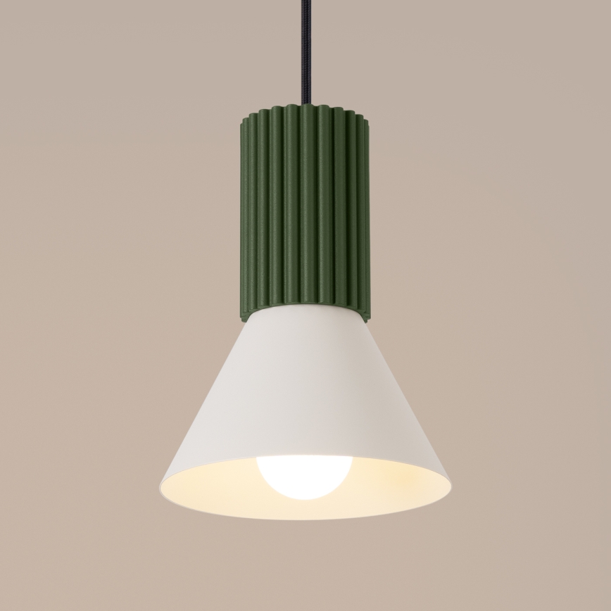 ESTRIA-riippuvalaisin johdolla 1xE14/10W/230V, halkaisija 14 cm, vihreä