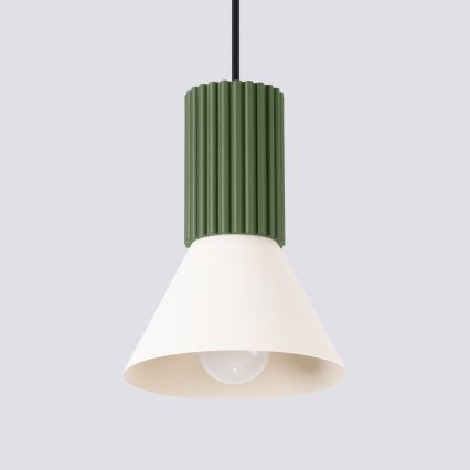 ESTRIA-riippuvalaisin johdolla 1xE14/10W/230V, halkaisija 14 cm, vihreä