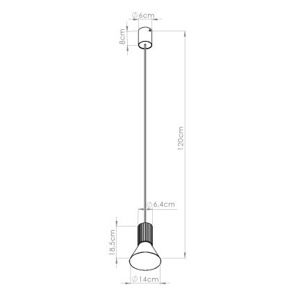 ESTRIA-riippuvalaisin johdolla 1xE14/10W/230V, halkaisija 14 cm, vihreä
