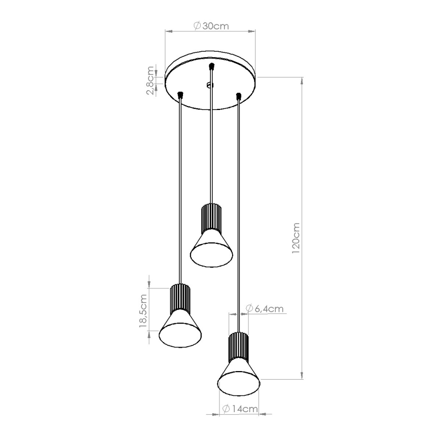 Riippuvalaisin ESTRIA 3xE14/10W/230V Ø 30 cm, vihreä