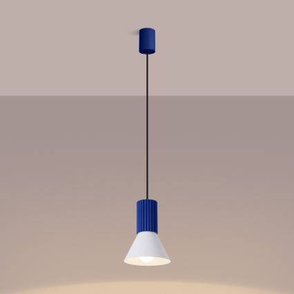 Riippuvalaisin ESTRIA johdolla 1xE14/10W/230V halkaisija 14 cm, sininen