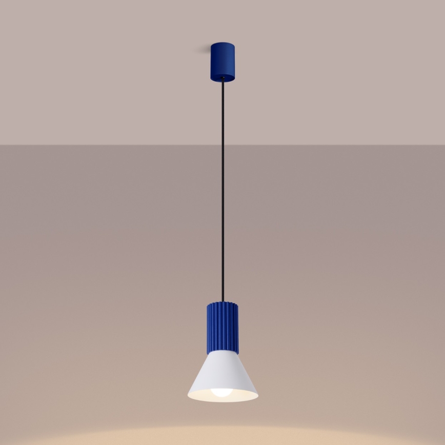 Riippuvalaisin ESTRIA johdolla 1xE14/10W/230V halkaisija 14 cm, sininen