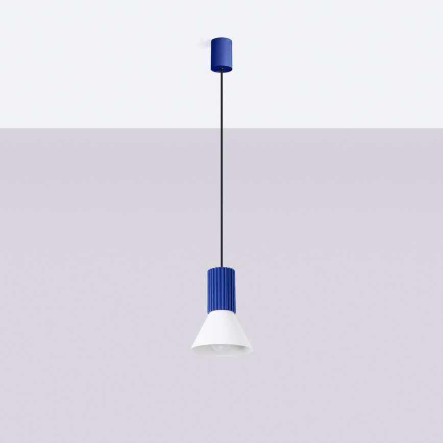 Riippuvalaisin ESTRIA johdolla 1xE14/10W/230V halkaisija 14 cm, sininen