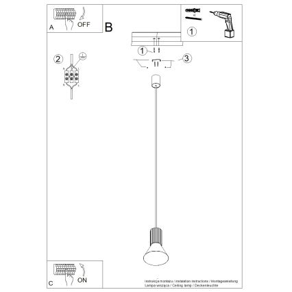 Riippuvalaisin ESTRIA johdolla 1xE14/10W/230V halkaisija 14 cm, sininen