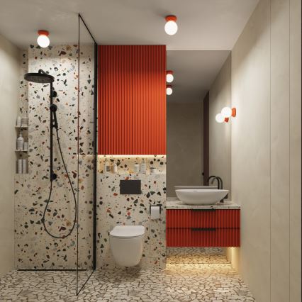 Kylpyhuoneen seinävalaisin ZORI 1xG9/8W/230V IP44, vaaleanpunainen