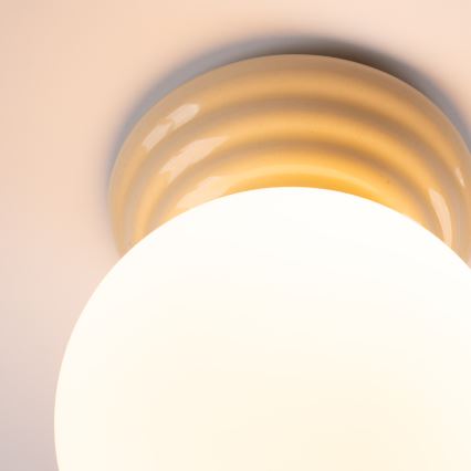 Kylpyhuoneen kattovalaisin ZORI 1xG9/8W/230V Ø 12 cm IP44 beige