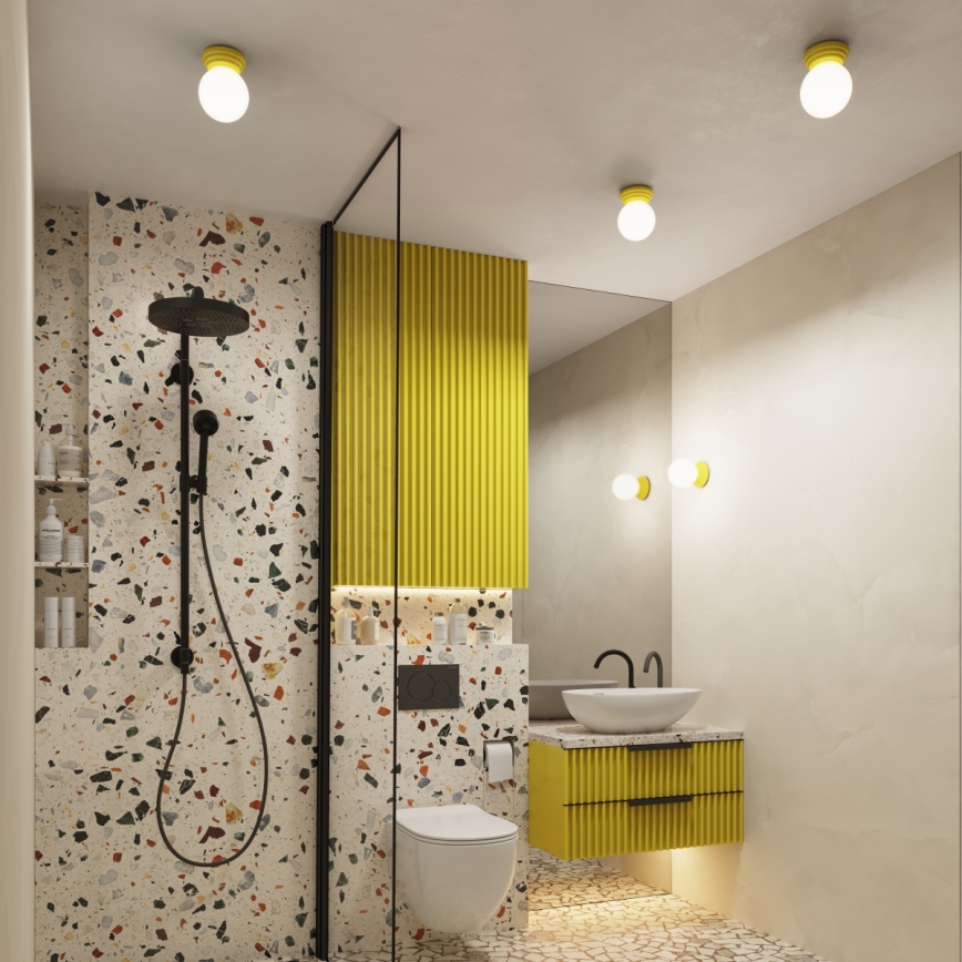 Kylpyhuoneen kattovalaisin ZORI 1xG9/8W/230V Ø 12 cm IP44, keltainen