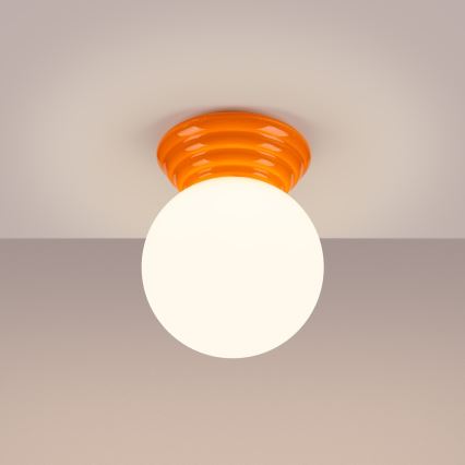 Kylpyhuoneen kattovalaisin ZORI 1xG9/8W/230V Ø 12 cm IP44 oranssi