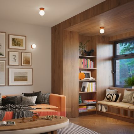 Kylpyhuoneen kattovalaisin ZORI 1xG9/8W/230V Ø 12 cm IP44 oranssi