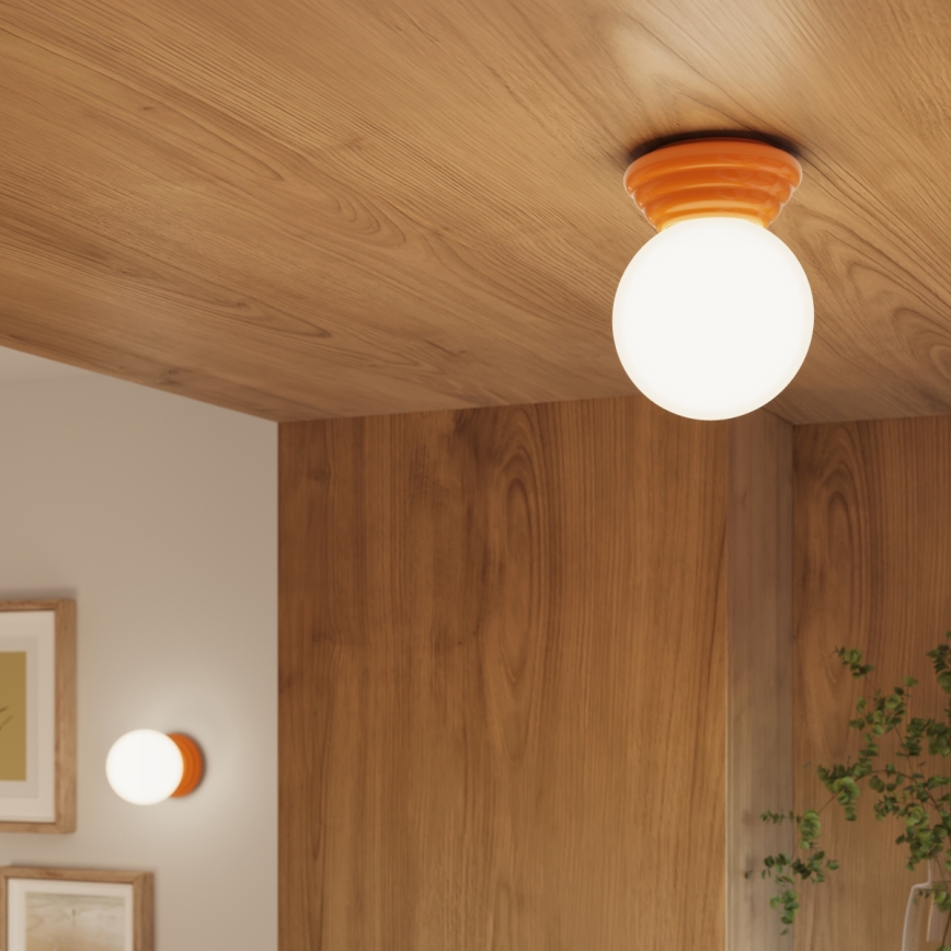 Kylpyhuoneen kattovalaisin ZORI 1xG9/8W/230V Ø 12 cm IP44 oranssi