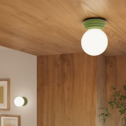 Kylpyhuoneen kattovalaisin ZORI 1xG9/8W/230V halkaisija 12 cm IP44 vihreä