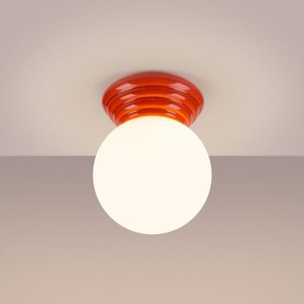 Kylpyhuoneen kattovalaisin ZORI 1xG9/8W/230V halkaisija 12 cm IP44 vaaleanpunainen