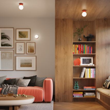 Kylpyhuoneen kattovalaisin ZORI 1xG9/8W/230V halkaisija 12 cm IP44 vaaleanpunainen