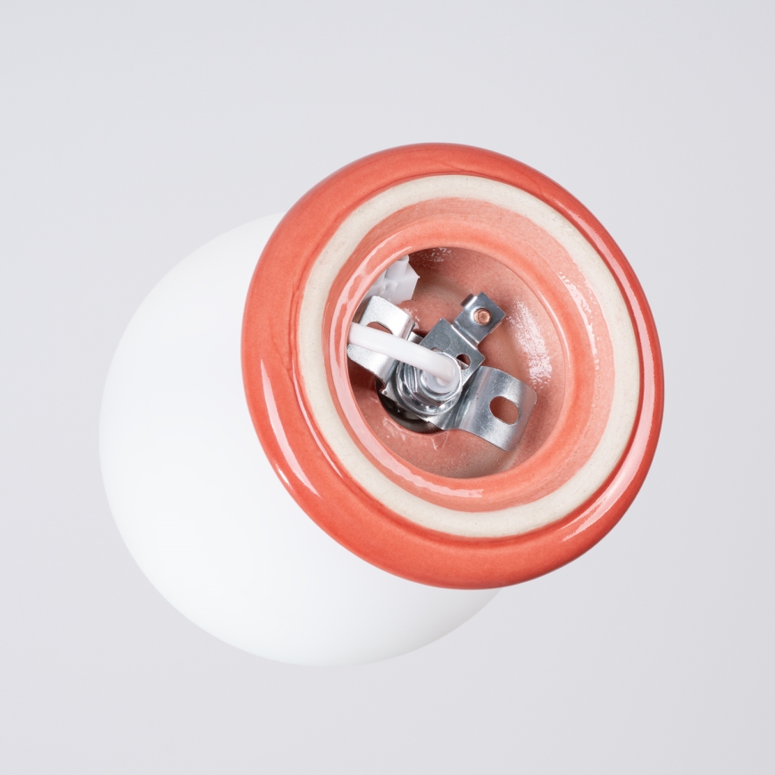 Kylpyhuoneen kattovalaisin ZORI 1xG9/8W/230V halkaisija 12 cm IP44 vaaleanpunainen