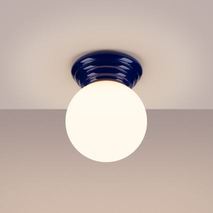 Kylpyhuoneen kattovalaisin ZORI 1xG9/8W/230V halkaisija 12 cm IP44 sininen