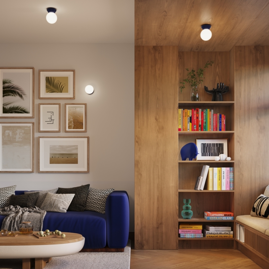 Kylpyhuoneen kattovalaisin ZORI 1xG9/8W/230V halkaisija 12 cm IP44 sininen