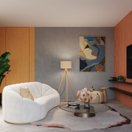 Lattiavalaisin NATT 1xE27/15W/230V harmaanruskea