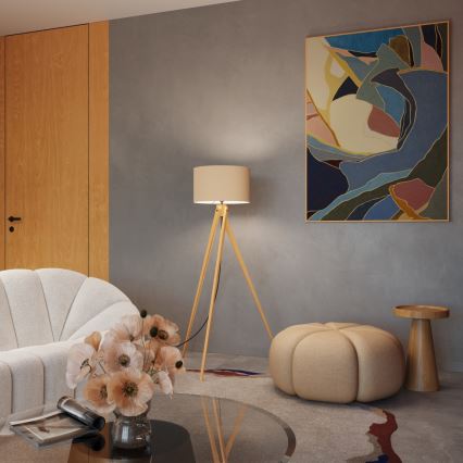 Lattiavalaisin NATT 1xE27/15W/230V harmaanruskea