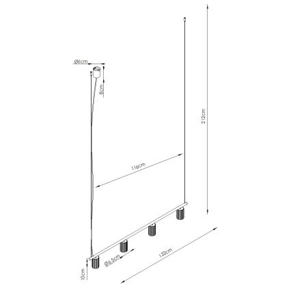 KARBON-riippuvalaisin vaijerilla 4xGU10/10W/230V kermanvärinen