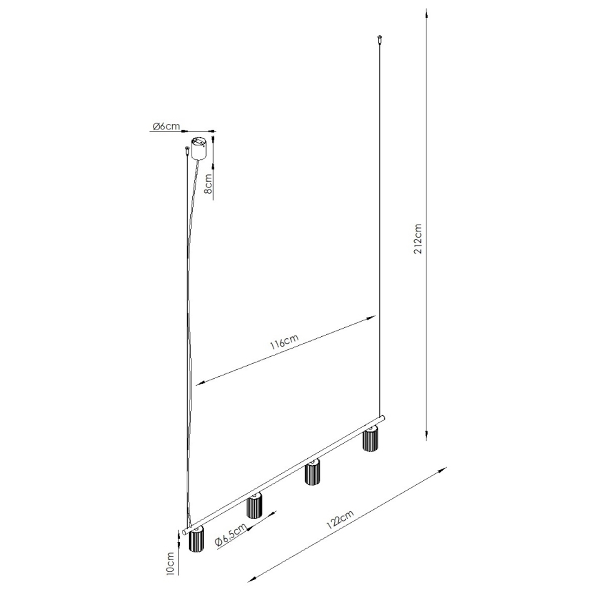 Vaijeririippuvalaisin KARBON 4xGU10/10W/230V vihreä