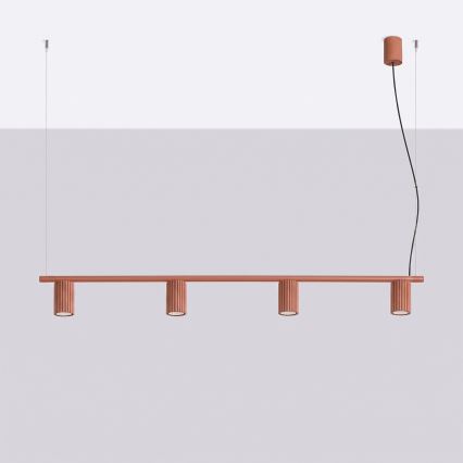 KARBON-riippuvalaisin kaapelilla 4xGU10/10W/230V, oranssi
