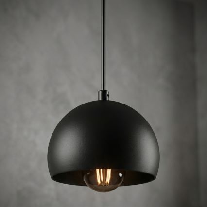 SOOL-riippuvalaisin johdolla 1xE27/15W/230V halkaisija 15 cm musta