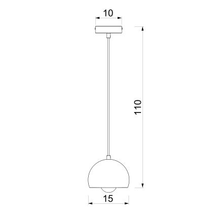 SOOL-riippuvalaisin johdolla 1xE27/15W/230V halkaisija 15 cm musta