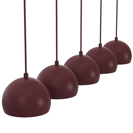 SOOL-riippuvalaisin johdolla 5xE27/15W/230V burgundinpunainen